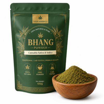Organic Bhang Powder for Cannabis Sativa & India - Natural, Lab Tested, 100g.
