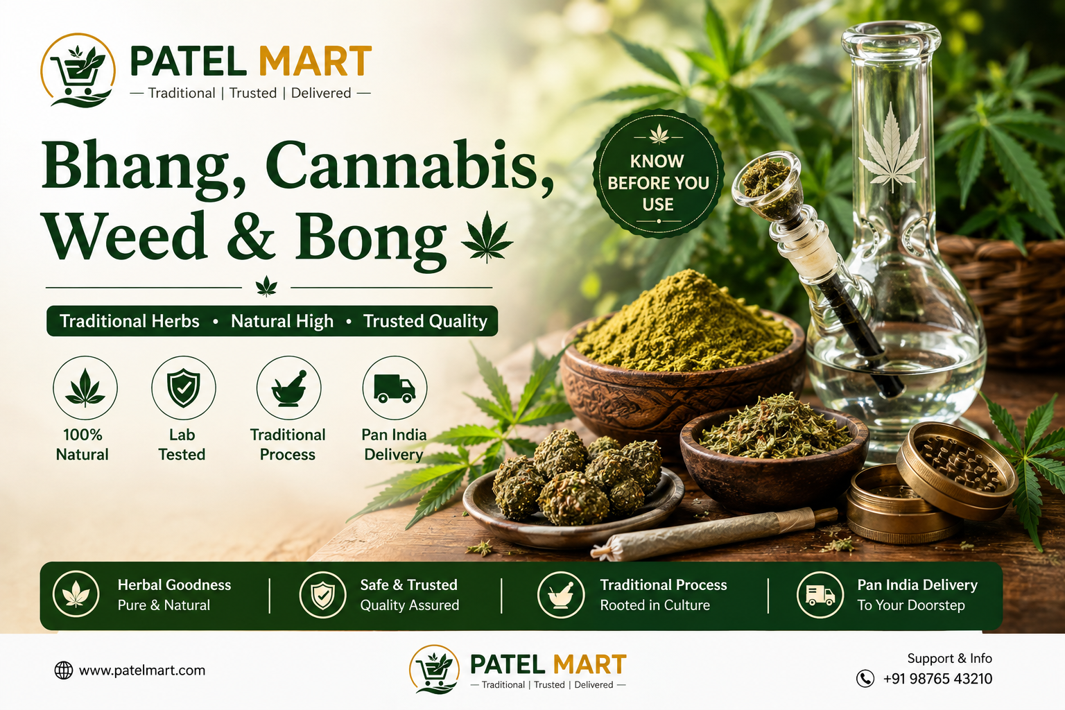 Bhang Cannabis Weed and Bong
